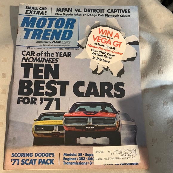 Other Vintage Motor Trend Magazine 197 Poshmark